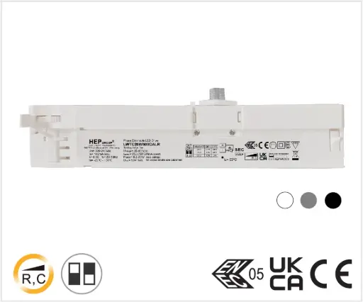 [HEP-11001000027] HEP 11001000027 | TRACK ADAPTER DIMMABLE LWTC20W500CALR-W (TRAILING EDGE)