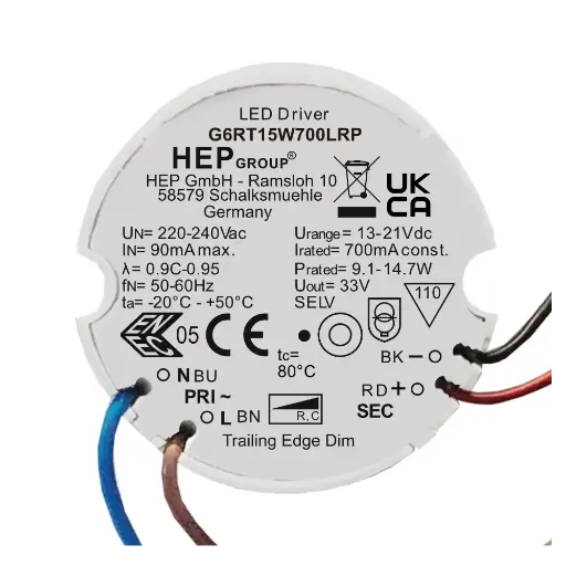 [HEP-11002000048] HEP 11002000048 | LED DRIVER CC DIMMABLE G6RT15W350LRP (TRAILING EDGE)