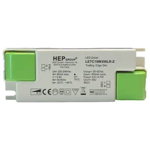 [HEP-11002000072] HEP 11002000072 | LED DRIVER CC DIMMABLE LETC15W350LR-Z (TRAILING EDGE)