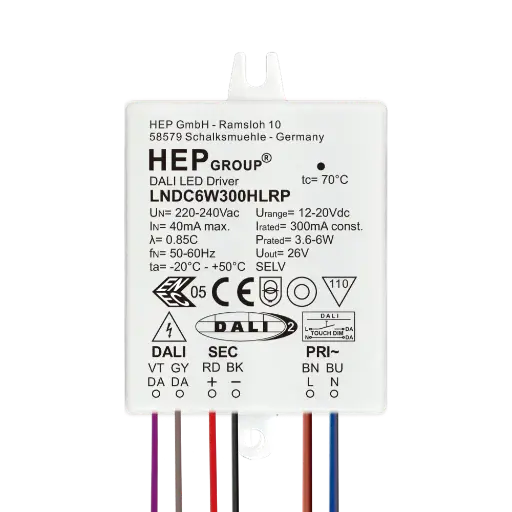 [HEP-11002000157] HEP 11002000157 | LED DRIVER CC DIMMABLE LNDC6W250HLRP (DALI-2 DT6 - TOUCHDIM)