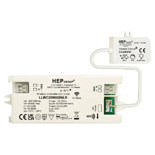 [HEP-11002000253] HEP 11002000253 | LED DRIVER CC DIMMABLE LLWC25W600NLR INCL. RF-MODULE (CASAMBI)