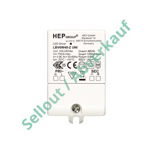 [HEP-11005000021] HEP 11005000021 | LED DRIVER CV LBV6W24-Z UNI (NOT DIMMABLE)