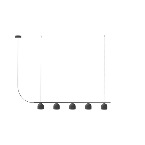 [ROB-10270] ROBIN 10270 | RIO PENDANT CHANDELIER LINEAR 9 - MATTE BLACK