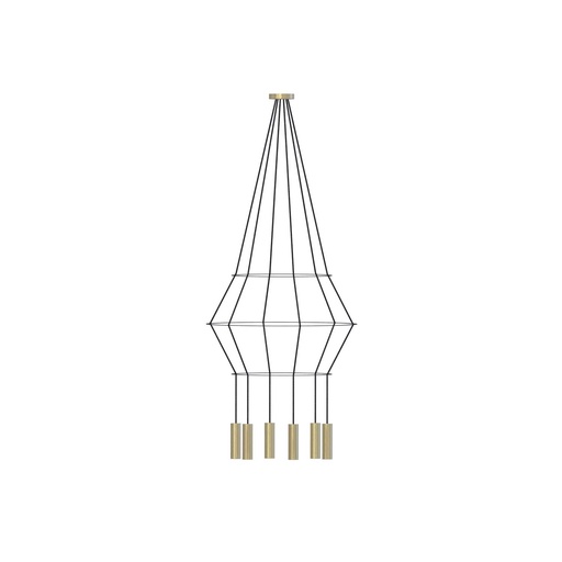 [ROB-09939] ROBIN 09939 | ROSE PENDANT CHANDELIER CIRCULAR 16 - MATTE POLISHED BRASS