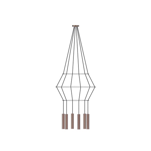 [ROB-09977] ROBIN 09977 | ROSE PENDANT CHANDELIER CIRCULAR 25 - COPPER