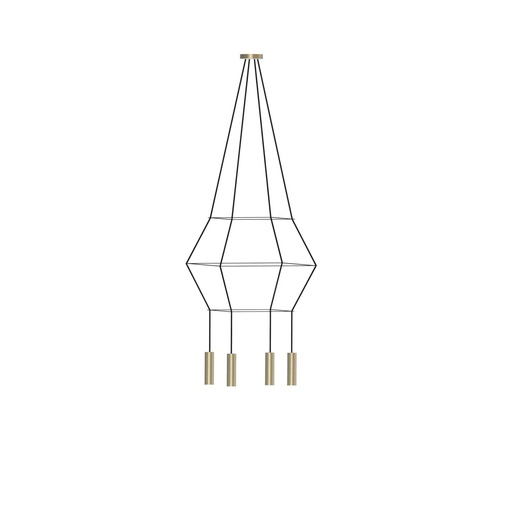 [ROB-09847] ROBIN 09847 | ROSE PENDANT CHANDELIER SQUARE 16 - MATTE POLISHED BRASS
