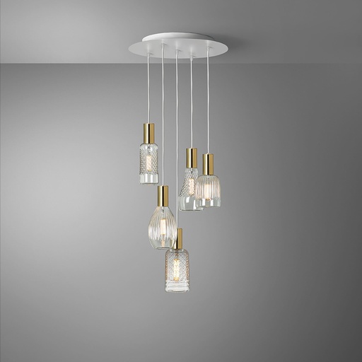 [DAY-810010.00A] DAYLIGHT 810010.00A | KIT ROSONE 5 CADUTE WHITE ORO CRISTALLO