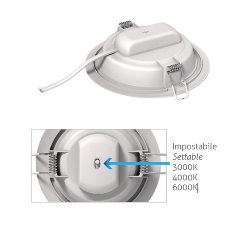 [DAY-570119.00A] DAYLIGHT 570119.00A | DOWNLIGHT LED COMPACT CCT 220-240V 8W 3/4/6000K D115 WHITE