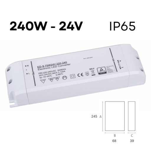 [DAY-551055.00A] DAYLIGHT 551055.00A | LED DRIVER 240W 24V IP65 220-240V