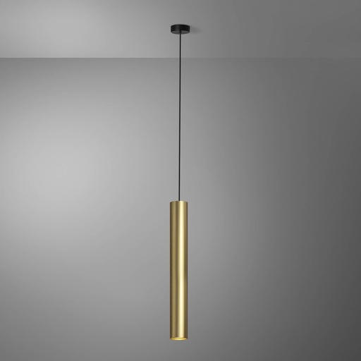 [DAY-590061.00A] DAYLIGHT 590061.00A | TUBOSA SOSP H500/55 GU10 ORO+1,5M CABLE BLACK TO62/2+ROSONE BLACK