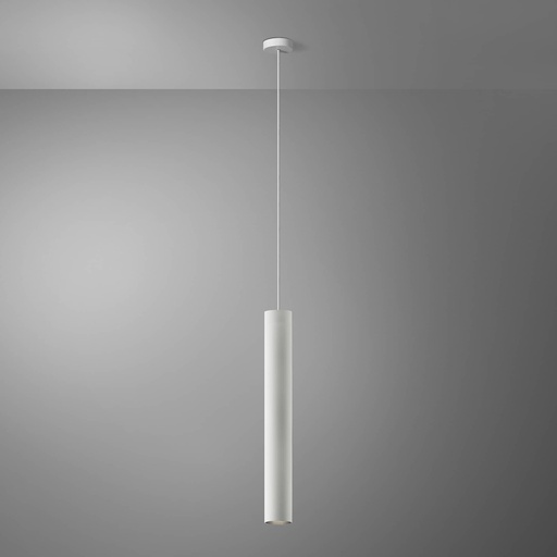[DAY-590060.00A] DAYLIGHT 590060.00A | TUBOSA SOSP H500/55 GU10 WHITE OPACO RAL 9003+1,5M CABLE TO53/2+ROSONE WHITE