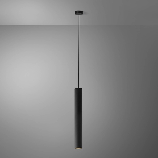 [DAY-590059.00A] DAYLIGHT 590059.00A | TUBOSA SOSP H500/55 GU10 BLACK OPACO +1,5M CABLE TO62/2+ROSONE BLACK