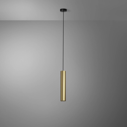 [DAY-590052.00A] DAYLIGHT 590052.00A | TUBOSA SOSP H300/45 E27 ORO+1,5M CABLE BLACK TO62/2+ROSONE BLACK