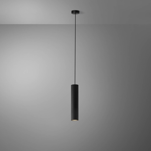 [DAY-590056.00A] DAYLIGHT 590056.00A | TUBOSA SOSP H300/55 GU10 BLACK OPACO +1,5M CABLE TO62/2+ROSONE BLACK