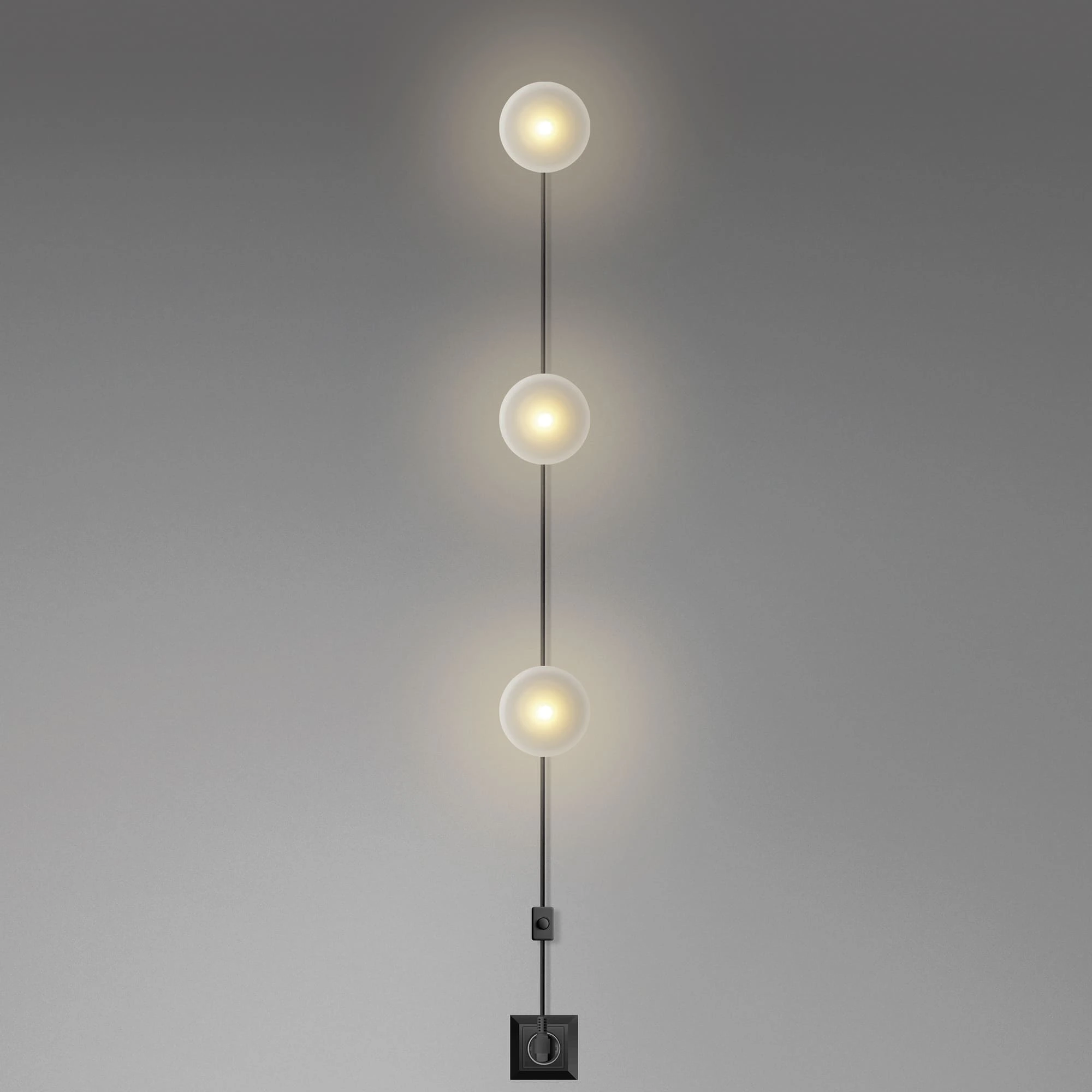 [DAY-810342.00A] DAYLIGHT 810342.00A | DOTS SPINA PARETE BLACK 3XE27 DASH D170 SAT