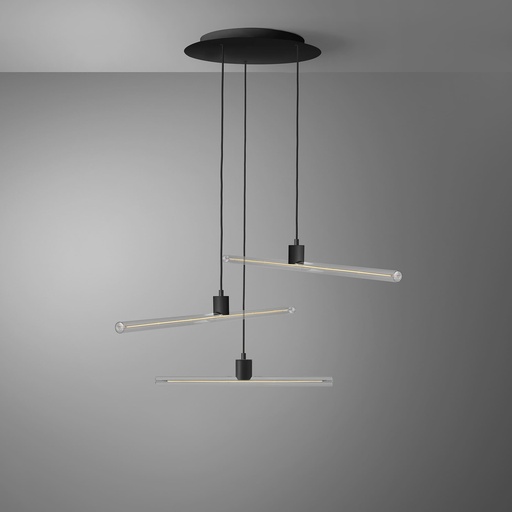 [DAY-810303.00A] DAYLIGHT 810303.00A | ROMA PENDEL 3CADUTE S14D BLACK 30X500 LINEA CLEAR CRI90
