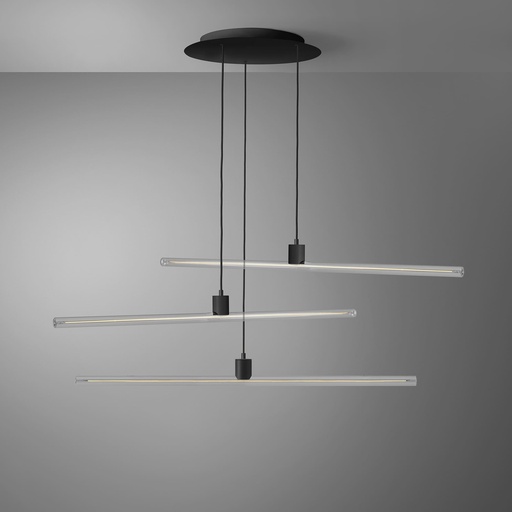 [DAY-810304.00A] DAYLIGHT 810304.00A | ROMA PENDEL 3 CADUTE S14D BLACK 30X1000 LINEA CLEAR CRI90