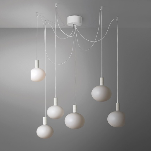 [DAY-810282.00A] DAYLIGHT 810282.00A | KIT ROSONE GIOCONDA WHITE 6XE27 170XH80MM CIAOBELLA DELO