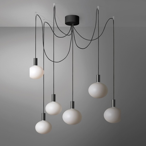 [DAY-810288.00A] DAYLIGHT 810288.00A | KIT ROSONE GIOCONDA BLACK 6XE27 170XH80MM CIAOBELLA DELO