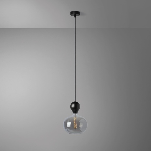 [DAY-810241.00A] DAYLIGHT 810241.00A | ELBA PENDEL BALL BLACK ELLIPSE 220X235 SMOKY