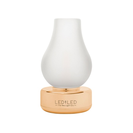 [DAY-FI-NINA-BRFR] DAYLIGHT FI-NINA-BRFR | LANTERNA RICARICABILE BASE OTTONE VETRO FROST