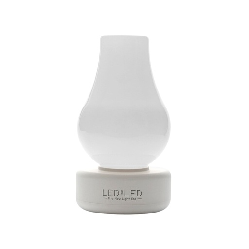 [DAY-FI-NINA-WHML] DAYLIGHT FI-NINA-WHML | LANTERNA RICARICABILE BASE BIANCA VETRO MILKY