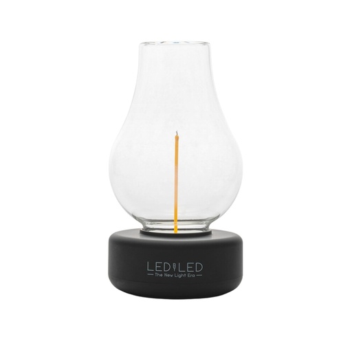 [DAY-FI-NINA-BKCL] DAYLIGHT FI-NINA-BKCL | LANTERNA RICARICABILE BASE NERA VETRO CLEAR