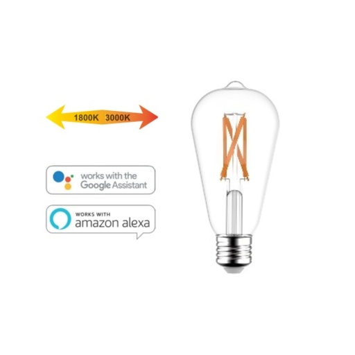 [DAY-552012.00A] DAYLIGHT 552012.00A | SMART WIFI LED ST64 220-240V 7W 1800/3000K E27 CLEAR