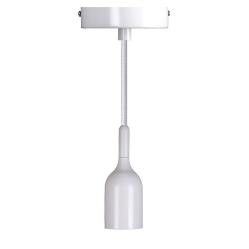 [DAY-800013.00A] DAYLIGHT 800013.00A | PENDEL LUXURY BELL KIT MATT WHITE E27 1,5M CABLE WHITE COTTON