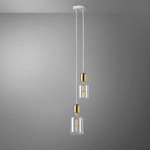 [DAY-810124.00A] DAYLIGHT 810124.00A | MILANO PENDEL 2 CADUTE WHITE CAR OTT CARAMELLA CLEAR