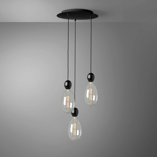 [DAY-810148.00A] DAYLIGHT 810148.00A | ROMA PENDEL 3 CADUTE BLACK MA BLACK MAMMAMIA CLEAR