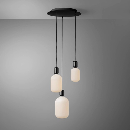 [DAY-810141.00A] DAYLIGHT 810141.00A | ROMA PENDEL 3 CADUTE BLACK CAR BLACK CARAMELLA POR
