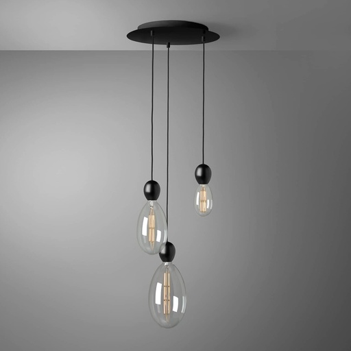 [DAY-810149.00A] DAYLIGHT 810149.00A | ROMA PENDEL 3 CADUTE BLACK MA BLACK MAMMAMIA CLEAR