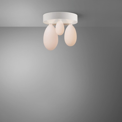 [DAY-810164.00A] DAYLIGHT 810164.00A | KIT ROSONE GIOCONDA WHITE 3XE27 400XH80MM MAMMAMIA POR