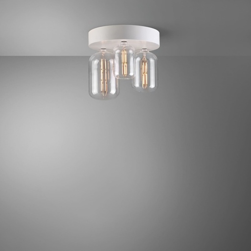 [DAY-810163.00A] DAYLIGHT 810163.00A | KIT ROSONE GIOCONDA WHITE 3XE27 400XH80MM CARAMELLA CLEAR