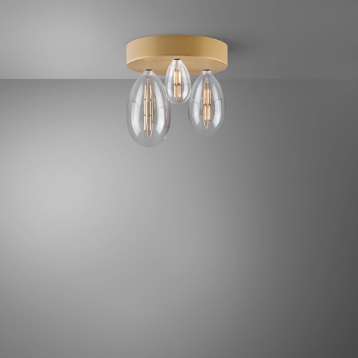 [DAY-810161.00A] DAYLIGHT 810161.00A | KIT ROSONE GIOCONDA ORO 3XE27 400XH80MM MAMMAMIA CLEAR