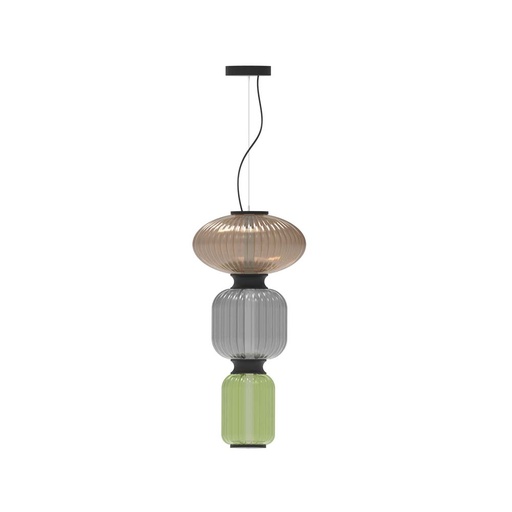 [ROB-10799-2700] ROBIN 10799-2700 | MIX BERRIES PENDANT TRIO - AMBAR, GREY & GREEN - 2700°K