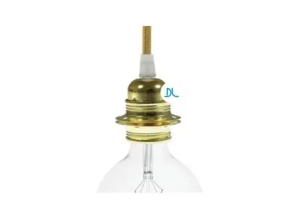 [DAY-PL27DGMORO] DAYLIGHT PL27DGMORO | PORTALAMPADA METALLO E27 ORO DOPPIA GHIERA  +SERRACAVO TRA