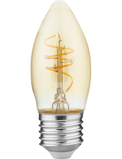 [SPL-LS279147022] SPL LIGHTING LS279147022 | LED E27 SLIM FLEX FILAMENT CANDLE C35X95MM 230V 470LM 4.2W 2200K 922 360° AC GOLD DIMMABLE