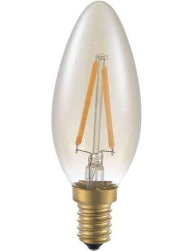 [SPL-LF023841505-1] SPL LIGHTING LF023841505-1 | LED E14 FILAMENT CANDLE C35X100MM 230V 100LM 2W 2200K 922 360° AC GOLD DIMMABLE