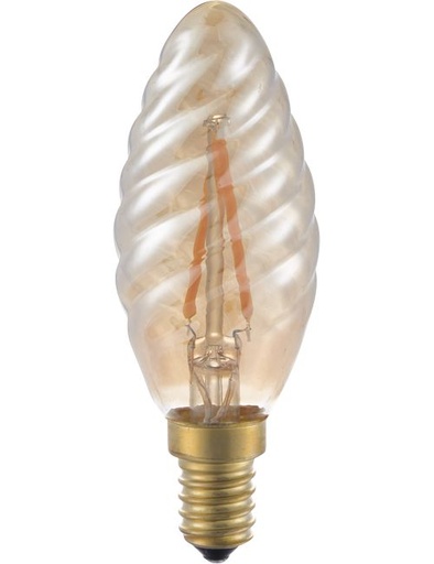 [SPL-L149216005] SPL LIGHTING L149216005 | LED E14 FILAMENT TWISTED CANDLE C35X100MM 230V 140LM 2W 2500K 825 360° AC GOLD DIMMABLE