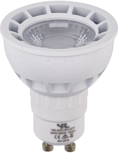 [SPL-L642799908] SPL LIGHTING L642799908 | LED GU10 DIMTOWARM MR16 50X58MM 230V 210LM 5.5W 2000-2800K 820-828 40° AC WITH WHITE AND NICKEL FRONT DIMMABLE