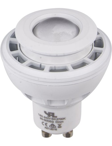 [SPL-L642777708] SPL LIGHTING L642777708 | LED GU10 DIMTOWARM MR16 50X63MM 230V 210LM 5.5W 2000K-2800K 820-828 30-80° AC WHITE DIMMABLE