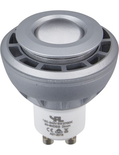 [SPL-L642777717] SPL LIGHTING L642777717 | LED GU10 DTW MR16 50X63 230V 210LM 5.5W 820-828 30-80° AC SILVER DIM