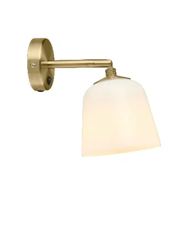[HALO-745272] HALO DESIGN 745272 | ROOM 49 WALL LAMP OPAL / ANTIQUE BRASS IP20