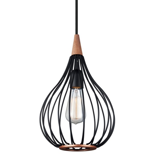 [HALO-990907] HALO DESIGN 990907 | DROPS PENDANT Ø23 /BLACK/DARK WOOD IP20