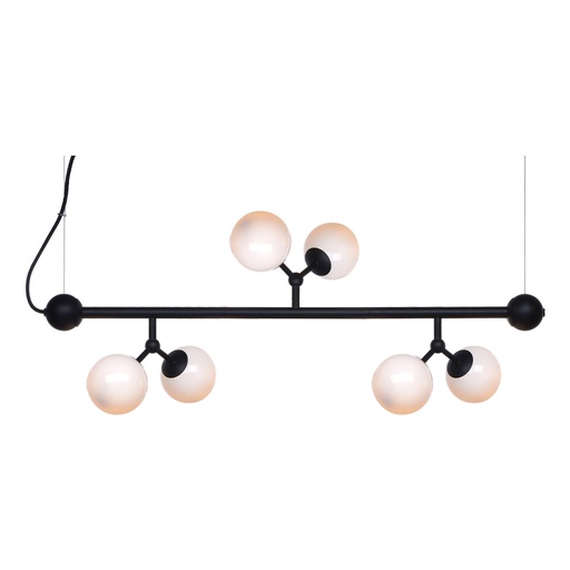 [HALO-738755] HALO DESIGN 738755 | ATOM MINI HORIZONTAL BLACK & OPAL GLASS, 6XG9 IP20