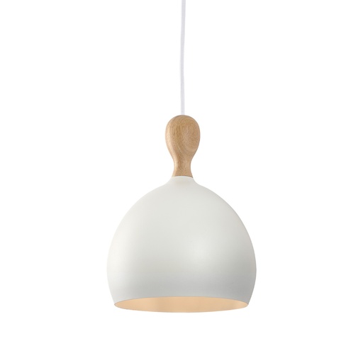 [HALO-742912] HALO DESIGN 742912 | DUEODDE PENDANT METAL/WOOD Ø18CM E27 WHITE 40W DIMMABLE IP20