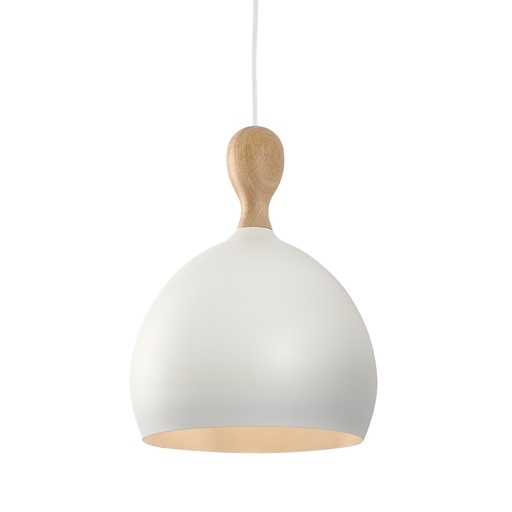 [HALO-742929] HALO DESIGN 742929 | DUEODDE PENDANT METAL/WOOD Ø24CM E27 WHITE 40W DIMMABLE IP20