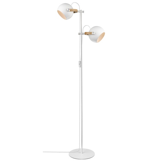 [HALO-734252] HALO DESIGN 734252 | D.C FLOOR LAMP 2L Ø18 E27, WHITE / OAK IP20